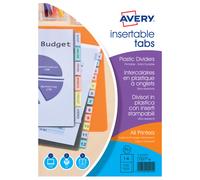 Avery Intercalaires à onglets personnalisables en polypropylène maxi A4+ - 6 touches