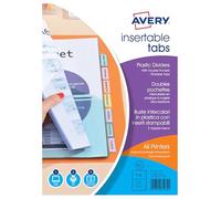 Avery Intercalaires doubles pochettes A4+ - 6 onglets personnalisables - Plastique