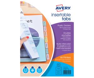 Avery Intercalaires doubles pochettes à onglets personnalisables A4+ - 6 touches