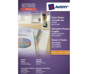 Avery Intercalaires Polypro Translucide Onglets A4+