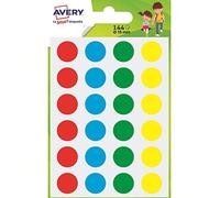 AVERY Lot de 10 sachets de 144 gommettes assorties - Ø 15