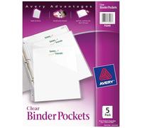 Avery Lot de 3 pochettes transparentes pour classeur, 21,6 x 27,9 cm, sans acide, durables, 5 poches, 75296