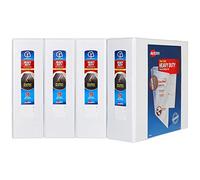 Avery Lot de 4 classeurs robustes à 3 anneaux de 7,6 cm, anneaux inclinés One Touch, capacité de 700 feuilles, blanc (79745)