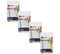 Avery Mini intercalaires en plastique à bords insérables pour classeurs à 3 anneaux, 14 x 21,6 cm, ensembles de 5 onglets, multicolore, 4 ensembles d'intercalaires (21118)