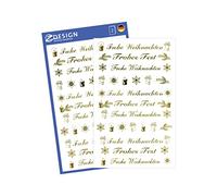 Avery Autocollants de Noël 52391 – Lot de 44 dorés, film transparent, 2 feuilles (22 autocollants)