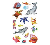 AVERY Zweckform 53707 Lot de 30 autocollants pour enfant, motif animaux marins