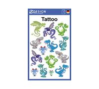 Avery Tatouages temporaires enfants 56751 – Lot de 14 dragons multicolores, imperméables