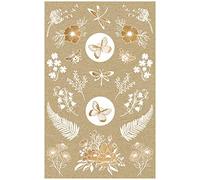 Avery Zweckform 57124 Lot de 42 autocollants en papier kraft Motif fleurs Naturel/marron/beige