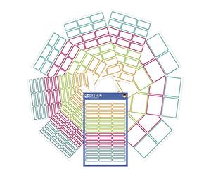 AVERY Zweckform 59983 Lot de 249 autocollants nominatifs pour enfants (étiquettes adhésives colorées pour l'école, les boîtes, les livres, comme étiquettes à stylos, etc., différents formats,