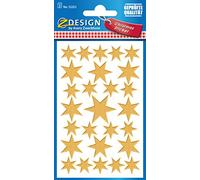 AVERY Zweckform Art. 52252 Lot de 2 planches de 27 étoiles dorées pour Noël avec effet doré