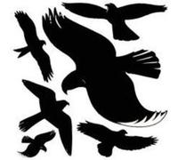 Avery Zweckform Effaroucheur d'oiseaux 4485 Feuille de silhouettes d'oiseaux autocollantes plastifiées 14,5 x 4,5 mm Noir/transparent Import Allemagne Noir G