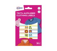 AVERY Zweckform ETVET36A Name Stickers Animals Waterproof Clothing Pack of 36 (1