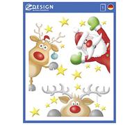 AVERY Zweckform Mantiburi 52953 Lot de 6 autocollants pour fenêtre Motif renne de Noël avec étoiles