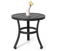 Avestar Table D'appoint Métallique D'extérieur, Table De Patio Résistante Aux Intempéries 51 Cm, pour Terrasse, Piscine, Balcon Ou Intérieur, Noir