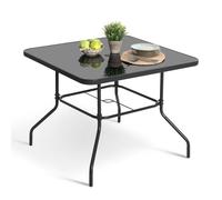 Avestar Table de Jardin Carrée avec Trou pour Parasol, Table à manger d'extérieur pour Balcon, Jardin, Piscine