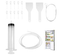 Avesteir 15pcs kit de nettoyage de réfrigérateur, Réutilisables brosse de nettoyage pour frigo, outil de vidange réfrigérateur, avec Tuyau, Pelle de Dégivrage, Seringue, Bouchons de Trou, pour Cuisine