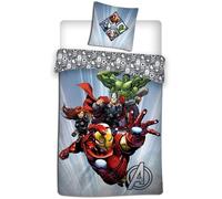 Parure de lit Avengers Marvel - Microfibre, Polyester - Bleu - 140 x 200 cm - Sous licence officielle Avengers