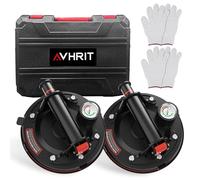 Avhrit 2x Ventouses Carrelage, Ventouse Vitre avec Manomètre, Diamètre 200mm, Capacité de Charge 220KG, Puissant Levage de Verre pour Remplacer le Pare-Brise Auto, Granit, Sol
