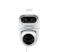 Avidsen HomeCam Dual PTZ Caméra Extérieure 2K Double Objectif | Double objectif 2K, patrouille motorisée 360°, Wi-Fi 2,4 GHz, sirène 80 dB, lumière 150 lm, microSD jusqu’à 128 Go