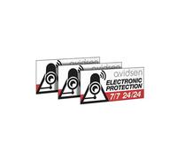 Avidsen Lot De 3 Stickers Alarme Dissuasion PVC 75 x 35 mm | Trois autocollants PVC visibles, pose extérieure sur porte, fenêtre ou portail, message de surveillance 24 h/24 et 7 j/7