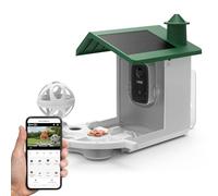Avidsen Mangeoire à Oiseaux Intelligente et Connectée, Caméra WiFi Full HD 1080p, Alimentation Solaire, Réservoir 2 litres, Vision Nocturne, Audio Bidirectionnel, IP65 Étanche, Vert