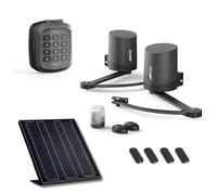 Avidsen Orane 510 Solaire, Motorisation Portail Battant à Bras Articulés, Kit Automatisme Complet 100% Solaire, 5m et 500kg, sans Fil, 4 Télécommandes, Clavier à Code, Photocellules, Gris