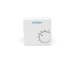 Avidsen Thermostat Mécanique Filaire pour Chaudière Et PAC | Réglage analogique par molette, compatible chaudières et pompes à chaleur non réversibles à contact sec, usage intérieur