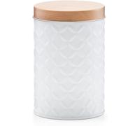 Avilia Bocal de rangement - Pot de rangement alimentaire et organisation de salle de bain, en Matallo 8,4 x 13 cm, blanc