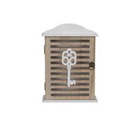 Avilia Boîte à clés avec décoration de rmoire pour Le Rangement des clés Design rétro, en Bois, 6 x 19 x 28,5 cm, Marron et Blanc