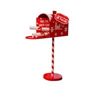 Avilia - Boîte aux Lettres américaine de Noël avec Pied décoratif pour décorations de Noël, Ouverture Avant, Compartiment Lettres pour Messages et friandises, Design Iconique Blanc Rouge