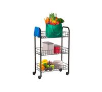 Avilia Chariot de Cuisine Noir avec Roues - Gain de Place Multifonction pour Outils et Fournitures - Design élégant et Robuste - Idéal pour la Cuisine, la Salle de Bain et Le Bureau - Montage Facile