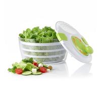 Avilia Essoreuse à Salade 4 l, manivelle Fluide + Panier Amovible, séchage Rapide - égouttoir à légumes et Fruits Manuel, Base antidérapante et Fermeture de sécurité