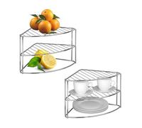 Avilia Étagère d'angle en métal Multifonction pour Cuisine et Salle de Bain, idéale pour Tasses, épices, Fruits, Assiettes, shampooings et Gel Douche, 35 x 25 x 21 cm