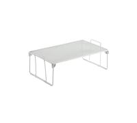 Avilia Étagère de Rangement avec 1 étagère, pour Cuisine et Salle de Bain, empilable, en métal, Blanc et Gris, 41 x 25,5 x 15 cm