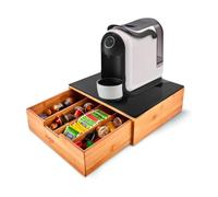 Avilia Gain de place - Distributeur de capsules en bambou avec 2 tiroirs pour capsules dosettes et sucre - Tiroir porte-capsules