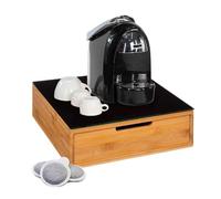 Avilia Gain de place Porte-capsules Distributeur en bambou avec 2 tiroirs pour capsules dosettes et sucre