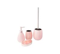 Avilia Kit d'accessoires de Salle de Bain en céramique Or Rose - Set de Toilette 4 pièces, avec Distributeur pailleté, Porte-Brosse à Dents, Porte-Savon, Porte-Brosse à Dents