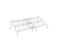 Avilia Lot de 2 étagères à épices avec 3 étagères réglables - étagères porte-pots de cuisine, antipoussière et antirouille, en acier revêtu, 28 - 55 x 23 x 13 cm, gris