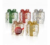 Avilia Lot de 3 boîtes Cadeaux décoratives de Noël en Trois Tailles avec Rubans, parfaites pour Les décorations de Noël scénographiques - Lot de 3 Tailles de Couleur identique en Fonction de la