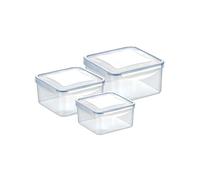 Avilia Lot de 3 boîtes carrées transparentes avec fermeture hermétique en silicone : solution pratique pour stocker et transporter des aliments frais et protégés