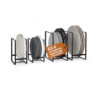 Avilia Lot de 4 égouttoirs verticaux en métal, 2 tailles : grand et petit, assiettes, planches à découper, poêles et plateau, gain de place sur le support, 11,5 x 12 x 14 cm, antidérapant, égouttoir à