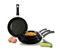 Avilia Lot de 4 poêles antiadhésives 16-20-24-28 cm, aluminium résistant, poignées ergonomiques, revêtement sans PFOA, compatibles avec lave-vaisselle