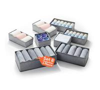 Avilia Lot de 8 organiseurs de tiroirs en TNT peu encombrants pour armoires et tiroirs, faciles à utiliser et pliables, parfaits pour sous-vêtements et accessoires, structure stable et ventilée