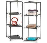 Avilia Meuble à Chaussures économe en Espace 3 étagères en Tissu - Lot de 2 étagères modulaires 34 x 34 x 98 cm - Bibliothèque Polyvalente pour Salle de Bain, Cuisine et Salon, légère et résistante