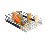 Avilia - Organiseur en métal de 20 kg de charge, sous évier de cuisine amovible, étagère coulissante maison pour garde-manger et meubles bas, tiroir 53,8 P x 36 l x 9 H cm, gain de place