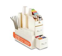 Avilia Porte-capsules et dosettes de café avec 9 compartiments et 2 tiroirs - Organisateur de rangement pour 60 capsules et 20 dosettes - Boîte à dosettes pour cuisine et bureau - 13,9 x 31 x 28,7 cm
