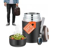 Avilia - Porte-déjeuner thermique 1200 ml en acier inoxydable avec sac isotherme et cuillère pliable, boîte à lunch hermétique pour aliments chauds et froids, facile à nettoyer et idéal pour le bureau