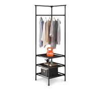 Avilia Porte-manteau d'angle avec 3 étagères - 180 x 45 x 45 cm, porte-manteau capacité 5 kg à étagère - Design peu encombrant pour vêtements, manteaux, chaussures et accessoires - Facile et rapide à