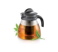 Avilia Théière avec filtre à perfusion pour thé et café - Infusion adaptée aux micro-ondes, gaz et plaques électriques, avec fond amovible pour nettoyage facile, en verre borosilicate anthracite 1,5 L