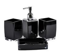 Avizar Accessoires Salle de Bain 4pcs Noir